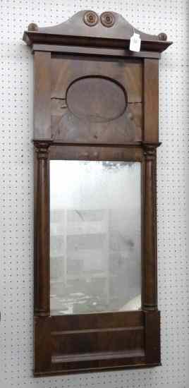 Appraisal: th c Empire mahogany mirror '' x ''