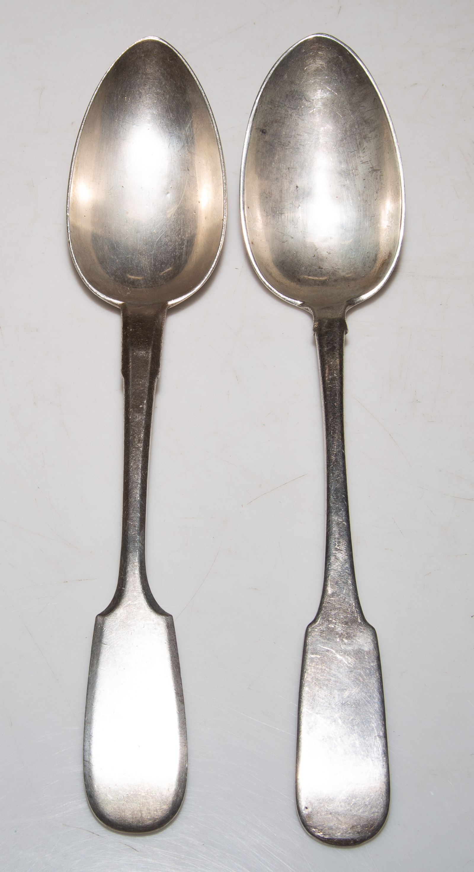 Appraisal: TWO RUSSIAN SILVER SPOONS silver standard in L ozt