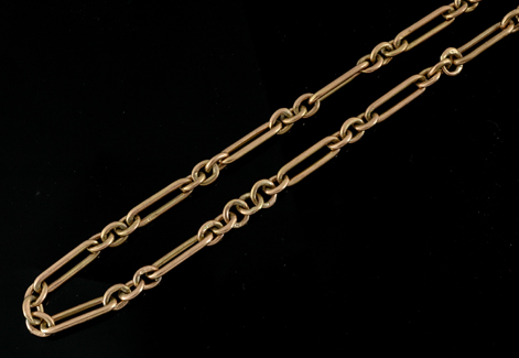 Appraisal: An Antique gold Albert chain The ct gold individually hallmarked