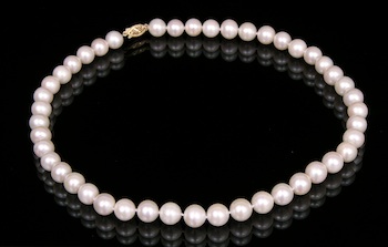 Appraisal: A Princess Length Necklace of Freshwater Cultured - mm Pearls