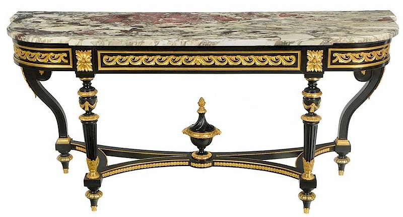 Appraisal: Fine Louis XVI Style Marble-Top Console French late th century