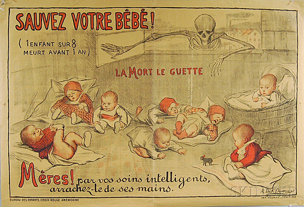 Appraisal: A Dick Dumas Sauvez Votre B b French WWI Lithograph