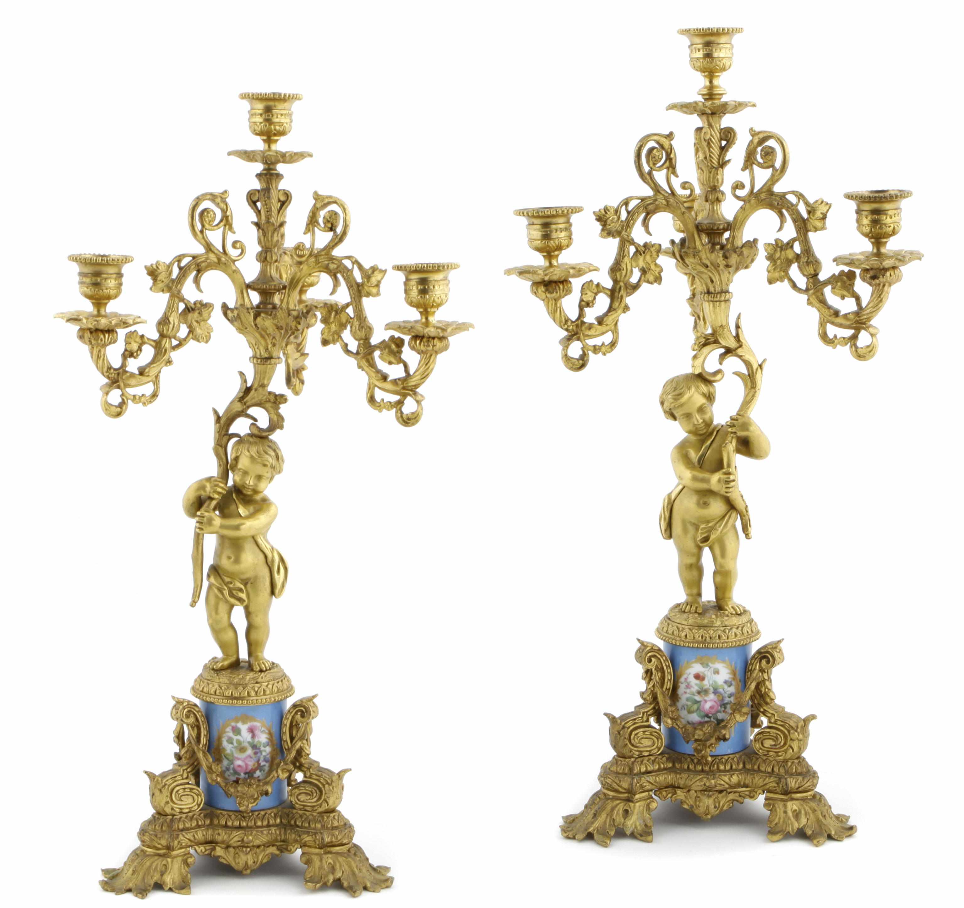 Appraisal: A pair of Svres style porcelain and gilt bronze mounted