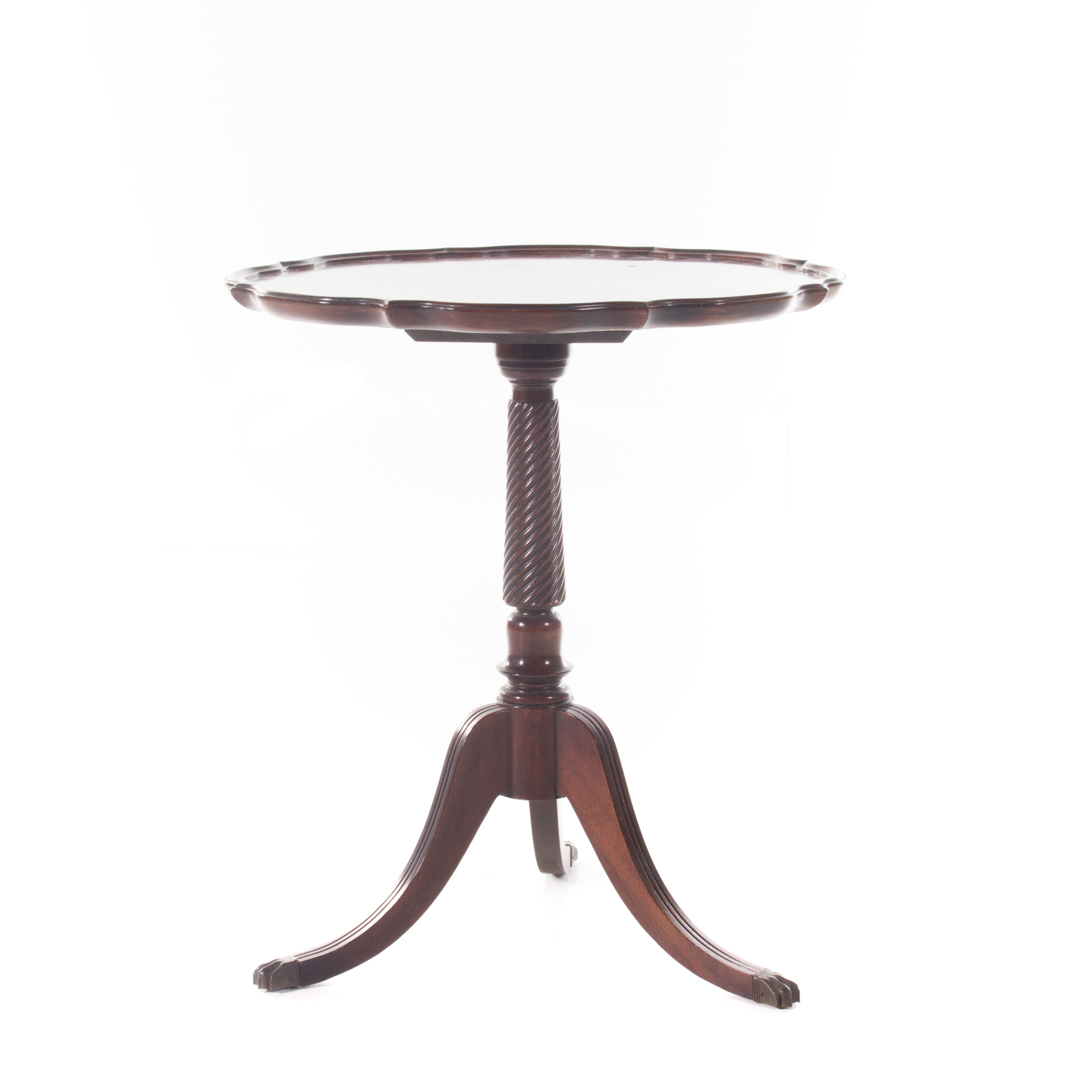 Appraisal: George III style mahogany tea table Brandt Furniture with piecrust