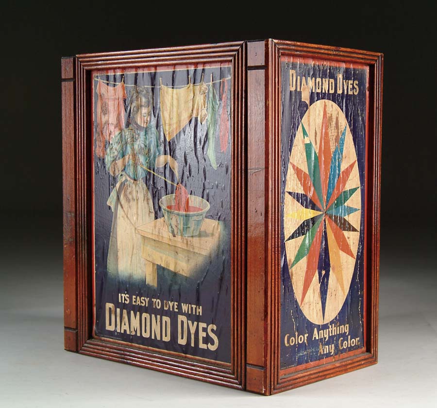 Appraisal: DIAMOND DYES CABINET Seldom found small paper litho cabinet in