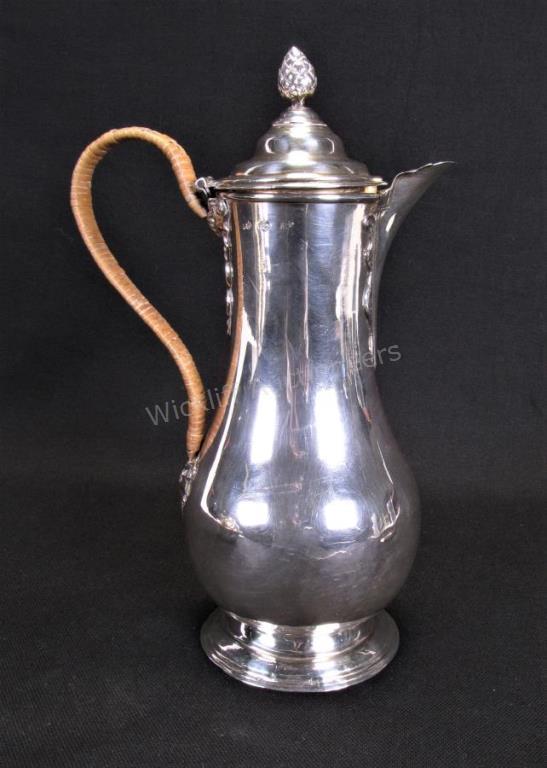 Appraisal: Antique Georgian Sheffield Jug rare jug with rattan handle c