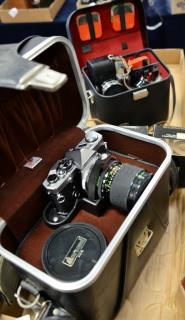 Appraisal: Two box lots Camera group lot to include Olympus OM