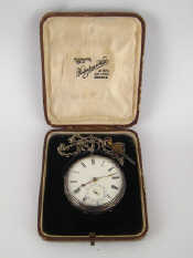 Appraisal: A silver cased open face pocket watch hallmarked Chester fusee