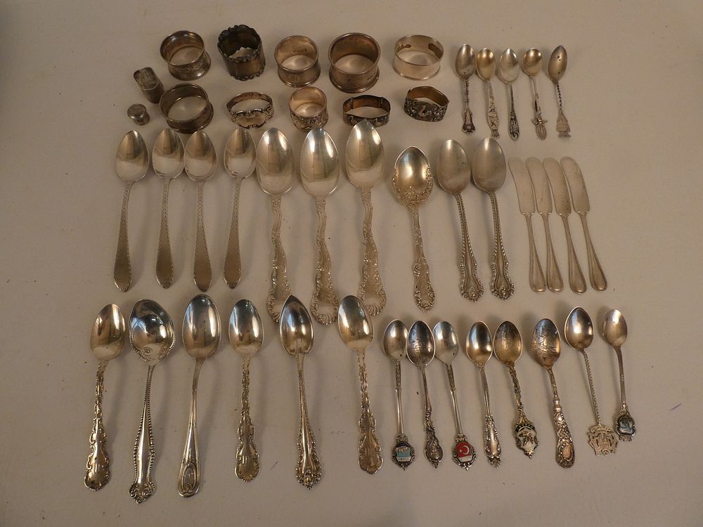 Appraisal: STERLING LOT NAPKIN RINGS Sterling silver lot including napkin rings