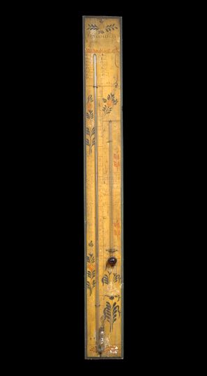 Appraisal: French Provincial Polychromed Wood Barometer third quarter th century of