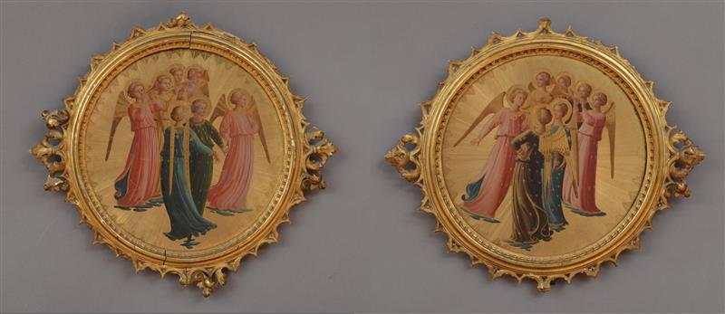 Appraisal: AFTER FRA ANGELICO CHOIRS OF ANGELO A PAIR OF TONDOS