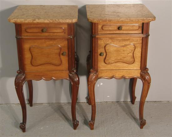 Appraisal: French mahogany bedroom suite comprising two armoires with bevelled mirrored