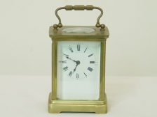 Appraisal: French carriage clock in original leather carry case with key