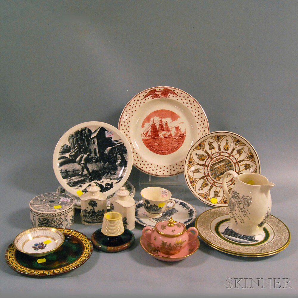 Appraisal: Eighteen Miscellaneous Ceramic Objects including two Wedgwood majolica items a