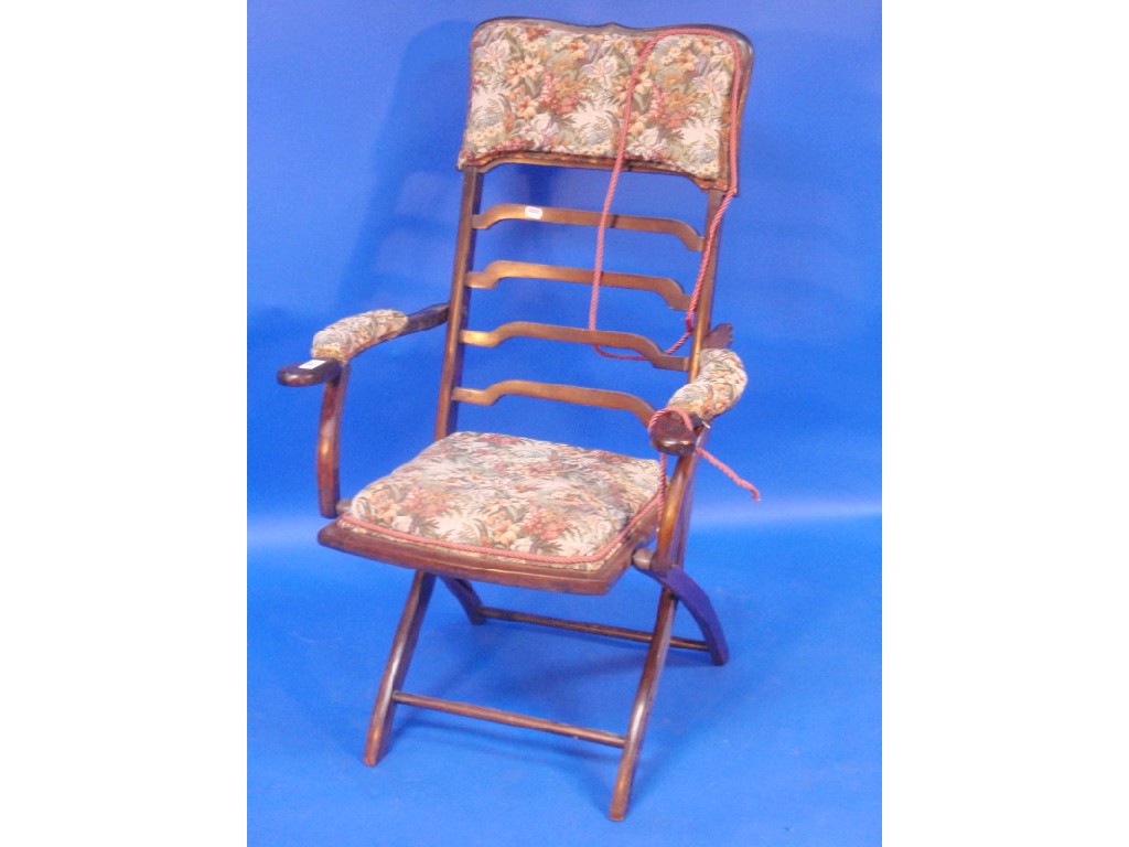 Appraisal: A ladder back folding armchair