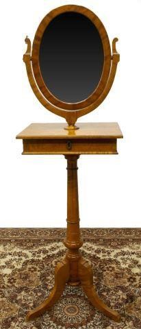 Appraisal: Continental maple shaving stand with mirror th c the top