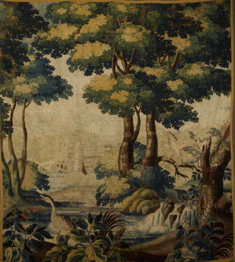 Appraisal: Large Franco-Belgian Verdure Tapestry Panel fourth quarter th century featuring