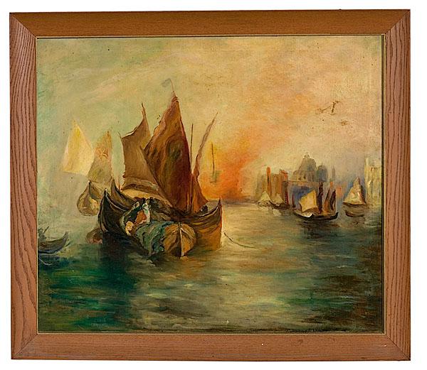 Appraisal: VENETIAN HARBOR SCENE AFTER J M W TURNER late th-early