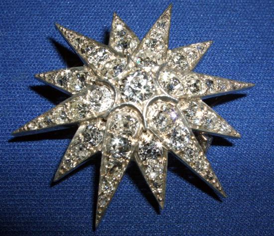 Appraisal: Late Victorian star brooch set in gold and faced in