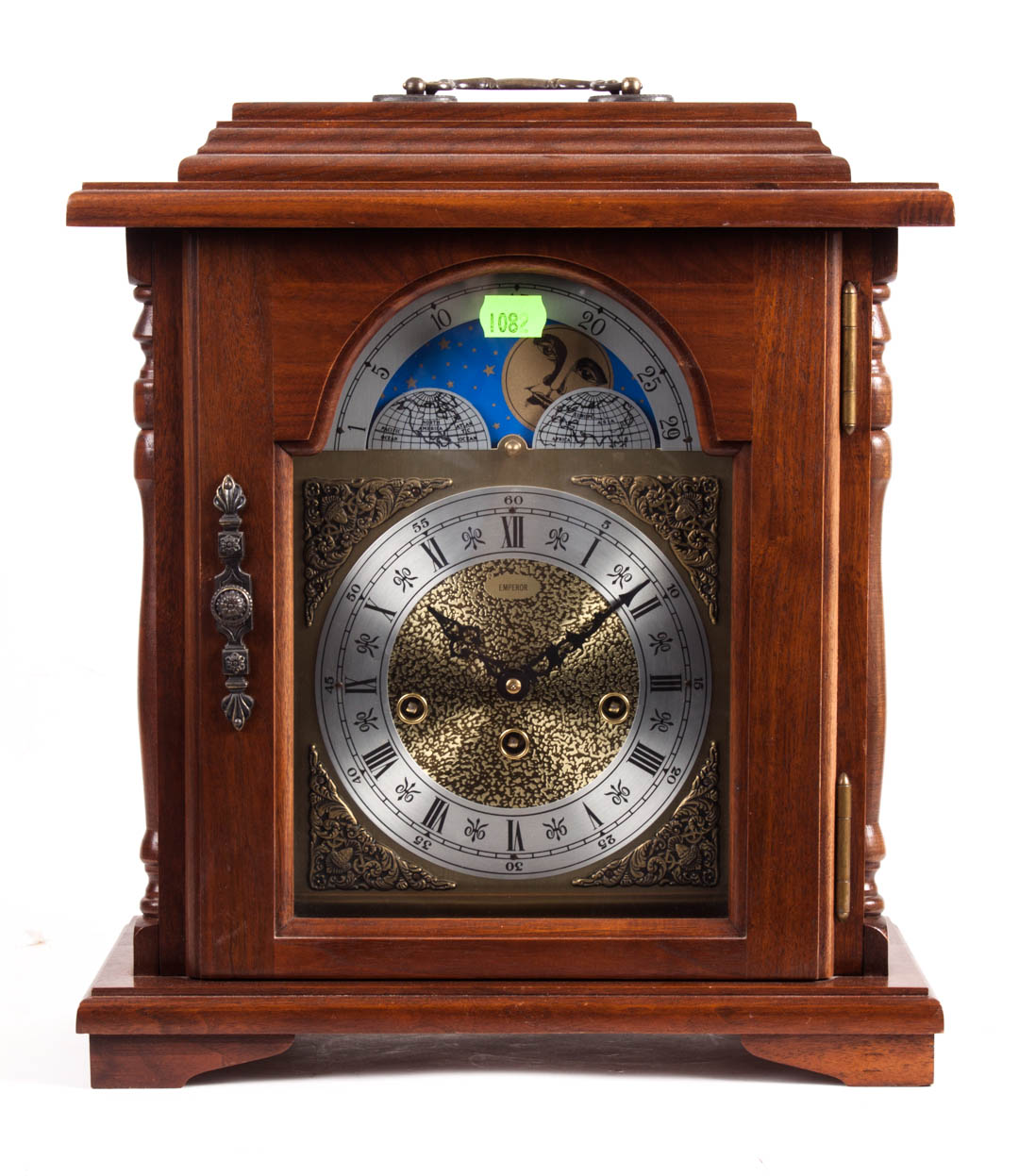 Appraisal: Emperor Regency style mahogany bracket clock silvered metal and brass