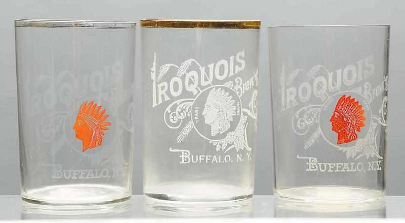 Appraisal: Lot of Iroquois Acid-Etched Beer Glasses One with slight wear