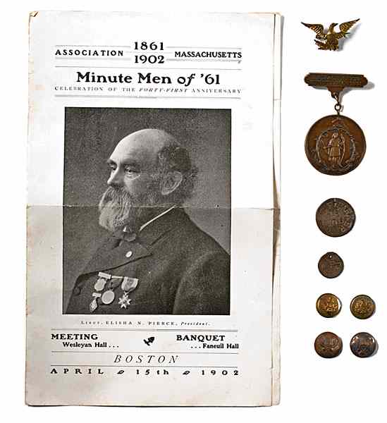 Appraisal: Massachusetts Minute Men of Identified Medal Plus ID Tags of