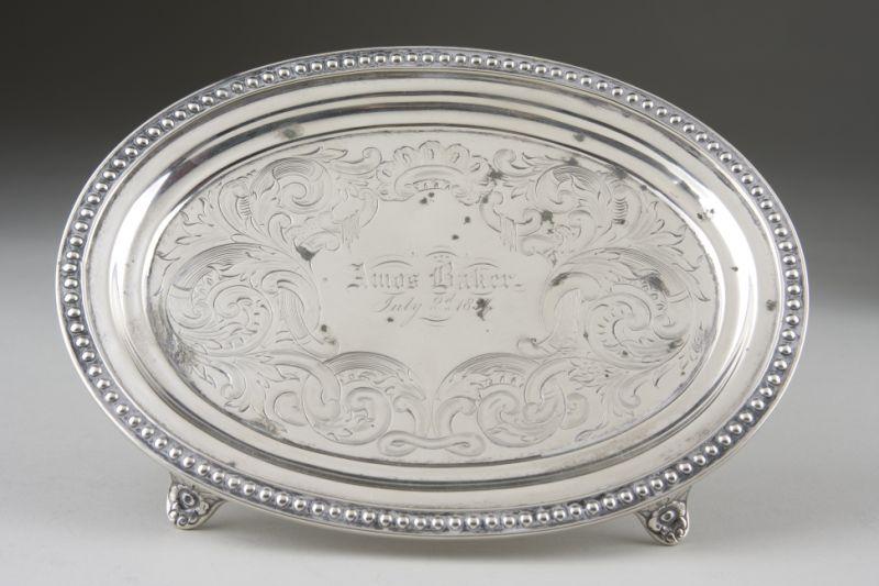 Appraisal: Coin Silver Receiving Tray Boston ca by N Harding Co