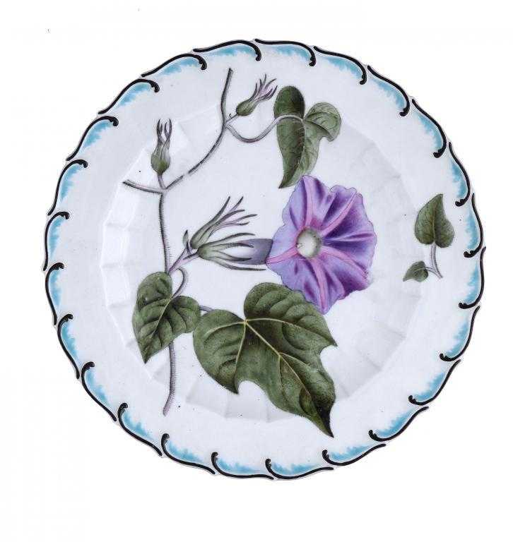 Appraisal: A DERBY BOTANICAL PLATE made as a Chelsea replacement with