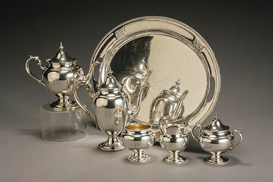 Appraisal: Gorham Sterling Five-Piece Coffee and Tea Service with Associated Wallace