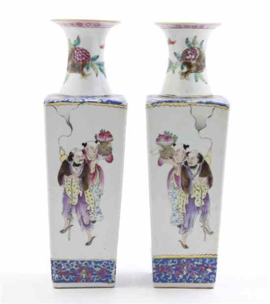 Appraisal: A Pair of Chinese Famille Rose Porcelain Vases each of