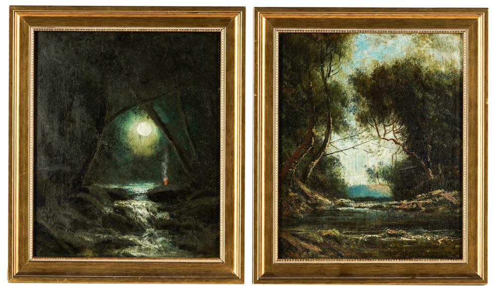 Appraisal: RANSOME GILLET HOLDRIDGE - TWO LANDSCAPE PAINTINGSeach oil on board