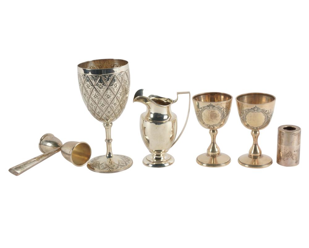 Appraisal: COLLECTION OF SILVERcomprising a Victorian sterling chalice Beare Faicke London