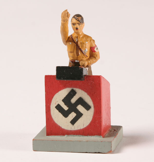 Appraisal: Elastolin fuhrer Hitler with wooden podium H Good condition minor