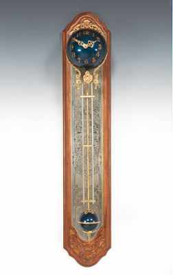 Appraisal: A Decorative Mystery Clock Blue globe with applied gilt Arabic