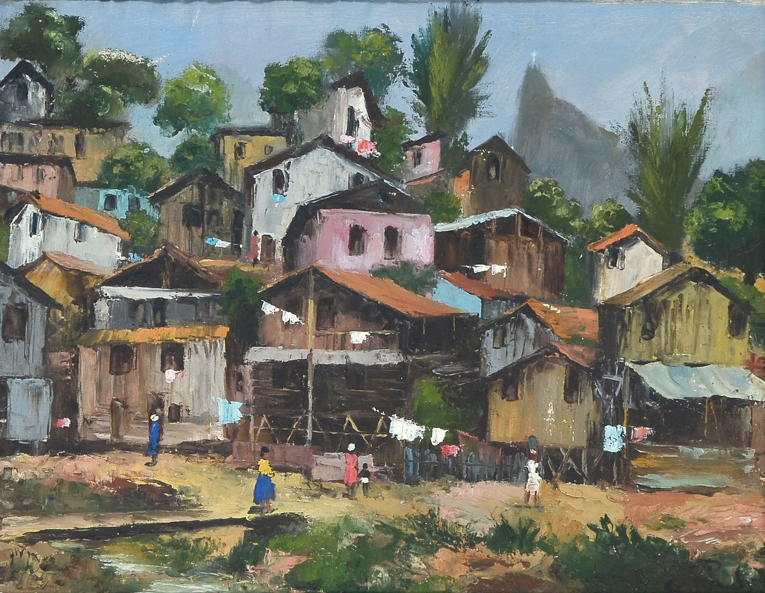 Appraisal: RIGAUD Jean French - Indonesian or Vietnamese Village Scene with