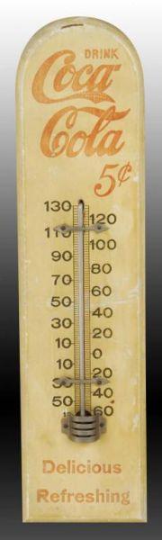 Appraisal: Coca-Cola Wooden Thermometer Description Circa Good remaining color and condition