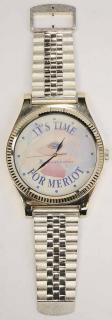 Appraisal: Wrist Watch Form Wall Clock reads It's Time For Merlot