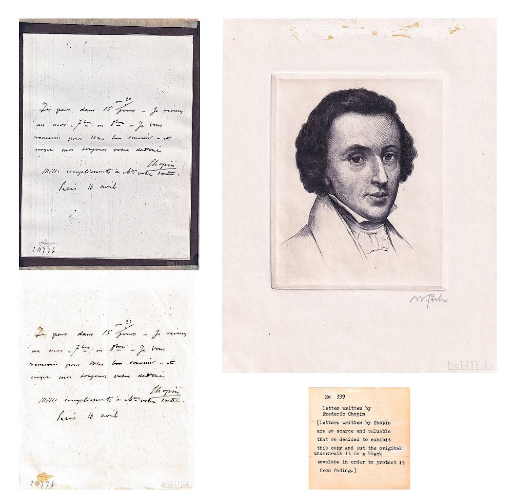 Appraisal: Frederic Chopin LOT C Autographed Letter SIGNED Frederic Chopin Polish