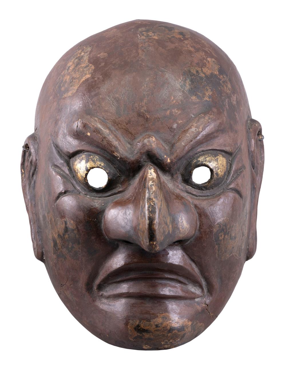 Appraisal: JAPANESE LACQUERED WOOD NOH MASK LATE MEIJI PERIOD HEIGHT WIDTH