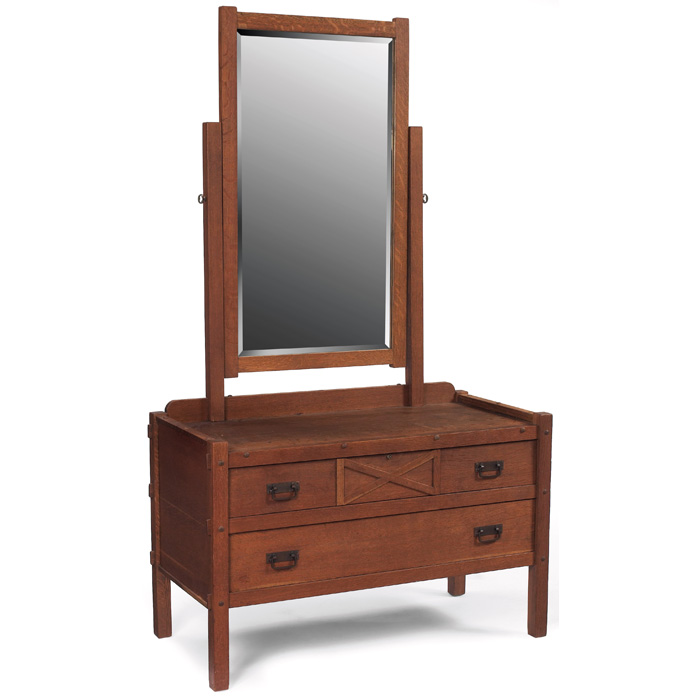 Appraisal: Come-Packt Furniture Company chest adjustable beveled glass mirror at top