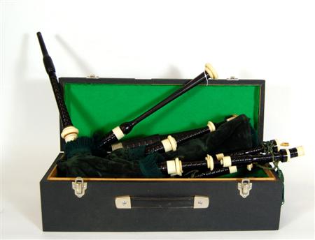 Appraisal: CASED SET OF HALF SIZE BAGPIPES TH CENTURY of typical