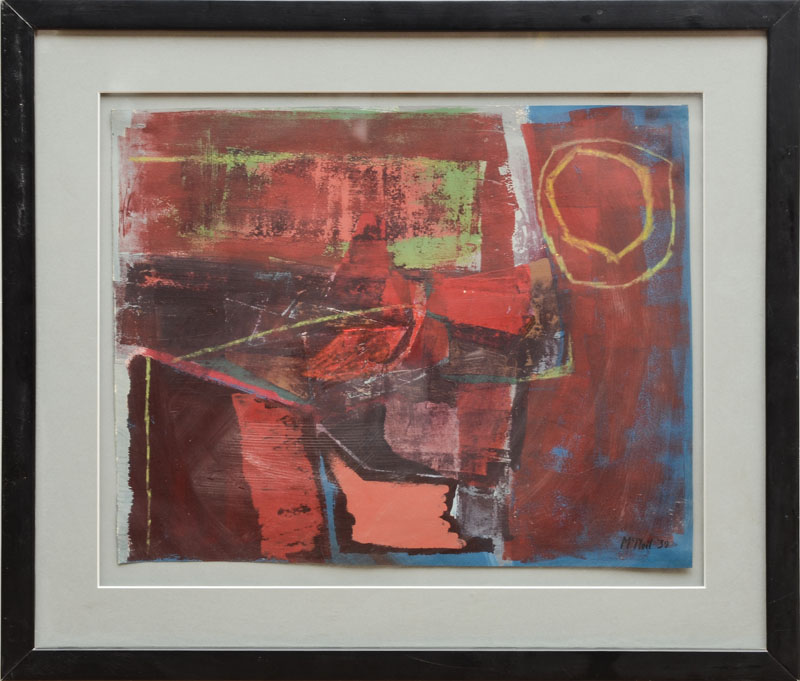 Appraisal: ATTRIBUTED TO GEORGE MCNEIL - UNTITLED Oil and gouache on