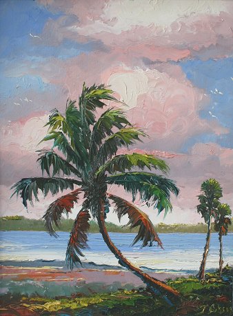 Appraisal: GIBSON James American th C Highwaymen Palm River Landscape Oil