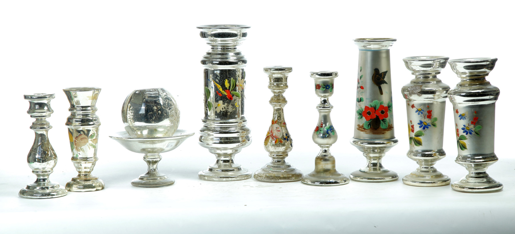 Appraisal: TEN PIECES OF AMERICAN MERCURY GLASS Late th century Five