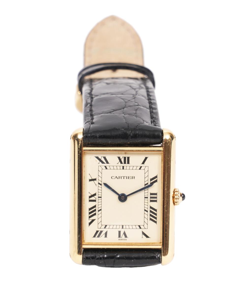 Appraisal: VINTAGE CARTIER UNISEX TANK WATCHVintage Cartier unisex tank watch with