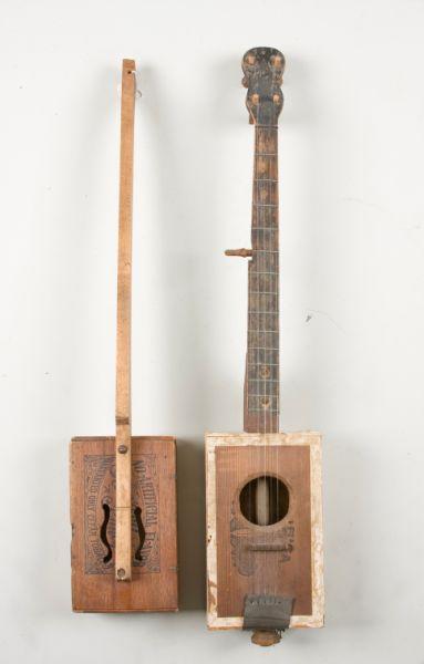 Appraisal: Two North Carolina Antique Folk Art Banjos the first is