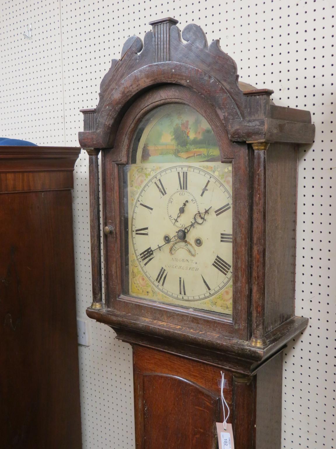 Appraisal: A George III -day longcase clock in painted arched dial