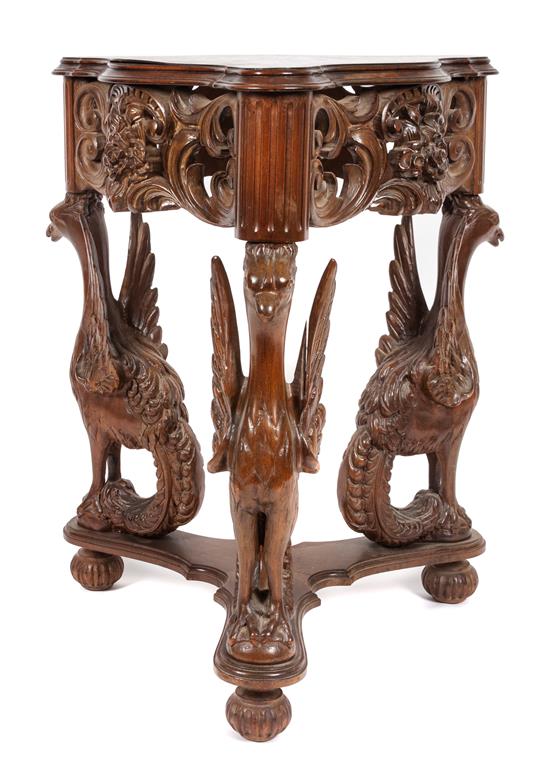 Appraisal: Sale Lot A Victorian Style Carved Walnut Occasional Table with