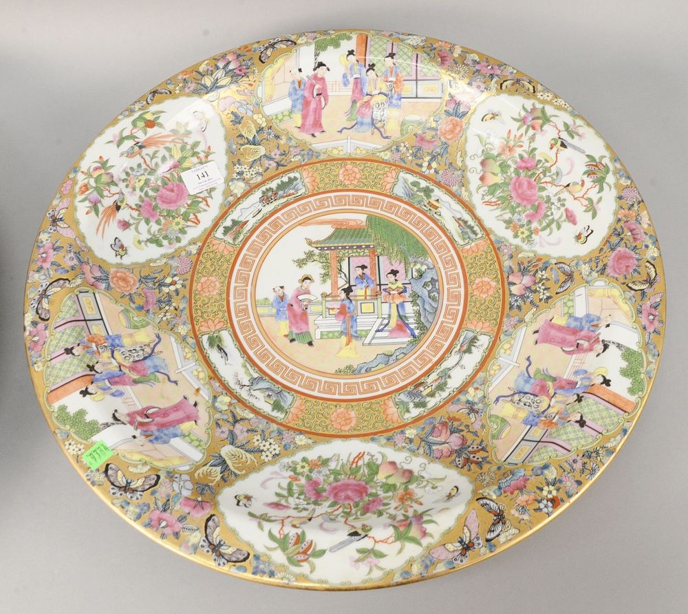 Appraisal: Large Rose Medallion deep charger dia Provenance Estate of Mark