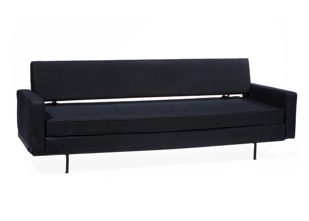 Appraisal: Florence Knoll Convertible Sofa Bed s black enameled steel and